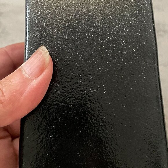 Japanese Black Mountain Sunrise Hand Painted Textured Satin Finish 8.5" Vase - Picture 7 of 9